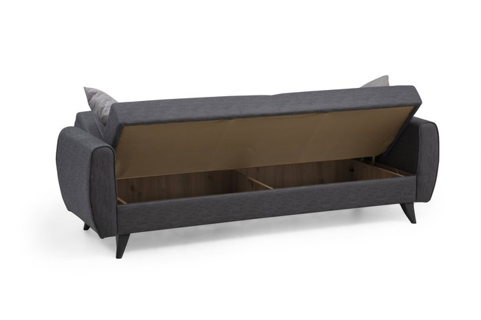 Atelier Del Sofa Alkon Sofá Cama de 3 Plazas Gris Oscuro